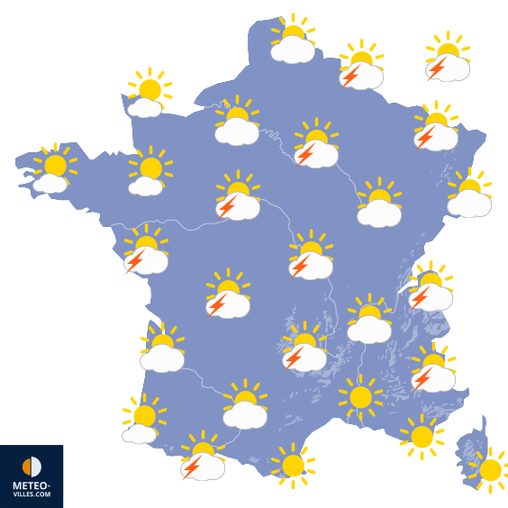 Carte de prévisions du temps du Dimanche 2 août 2026