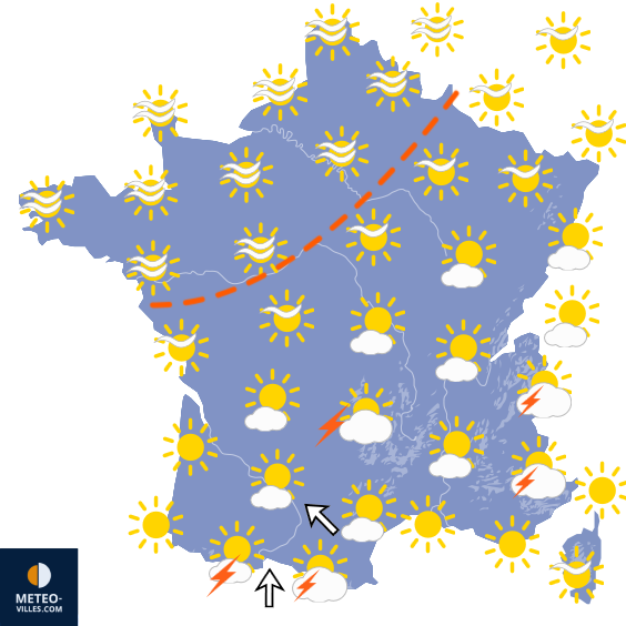 Carte de prévisions du temps du Vendredi 31 juillet 2026