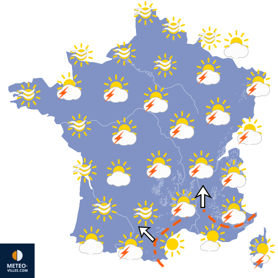 Carte de prévisions du temps du Vendredi 31 juillet 2026
