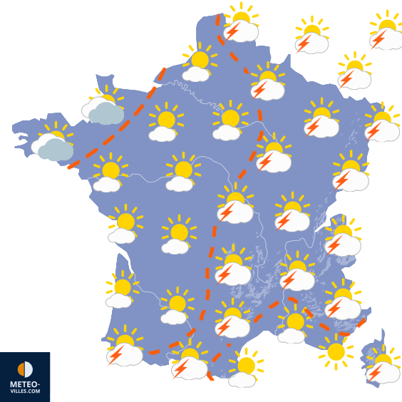 Carte de prévisions du temps du Vendredi 31 juillet 2026
