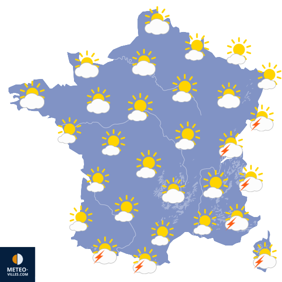 Carte de prévisions du temps du Vendredi 31 juillet 2026