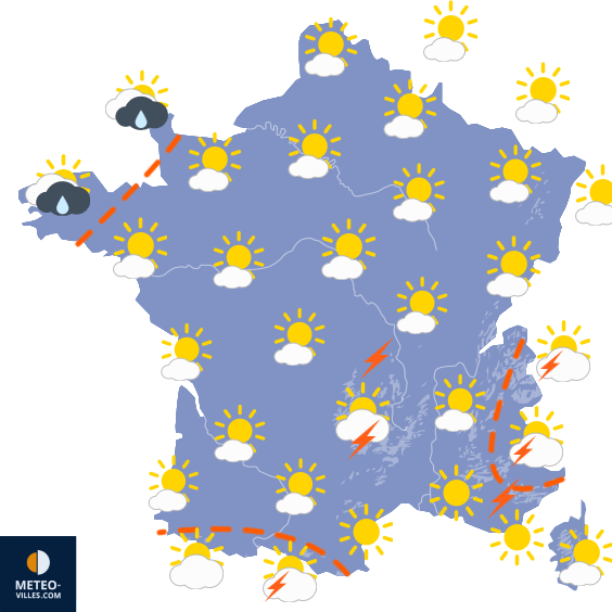 Carte de prévisions du temps du Vendredi 31 juillet 2026