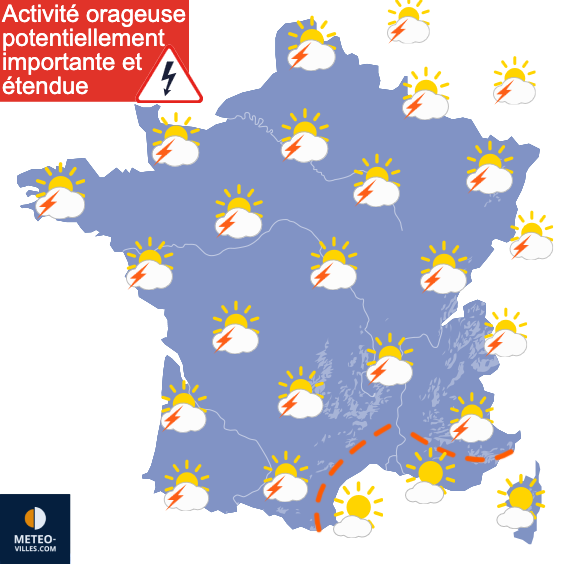 Carte de prévisions du temps du Vendredi 31 juillet 2026