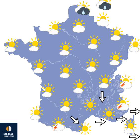 Carte de prévisions du temps du Dimanche 2 août 2026