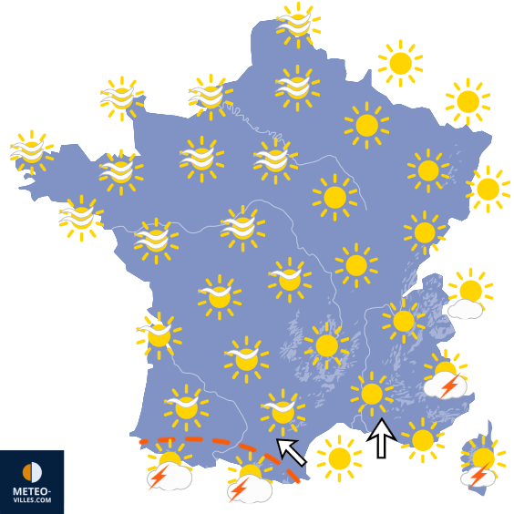 Carte de prévisions du temps du Jeudi 6 août 2026