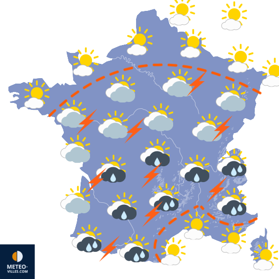 Carte de prévisions du temps du Jeudi 6 août 2026