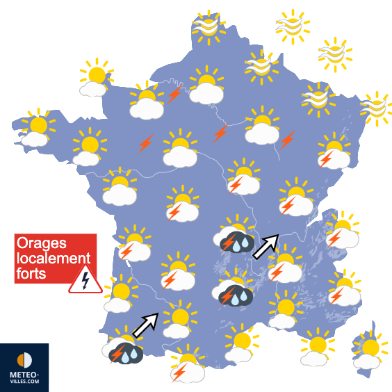 Carte de prévisions du temps du Samedi 8 août 2026