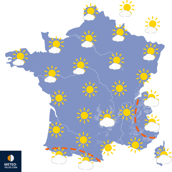 Carte de prévisions du temps du Mercredi 5 août 2026