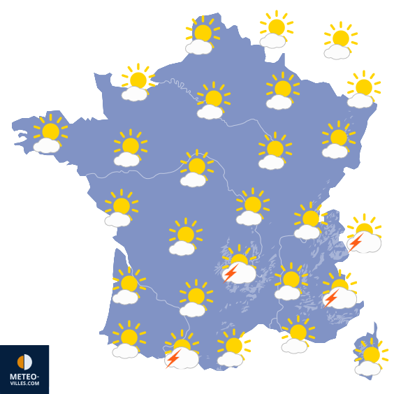 Carte de prévisions du temps du Vendredi 7 août 2026