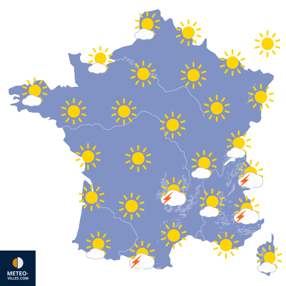 Carte de prévisions du temps du Vendredi 7 août 2026