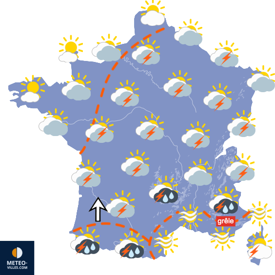 Carte de prévisions du temps du Vendredi 14 août 2026