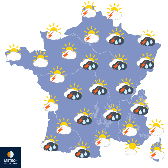 Carte de prévisions du temps du Dimanche 9 août 2026