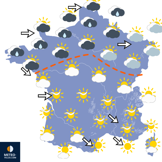 Carte de prévisions du temps du Lundi 17 août 2026