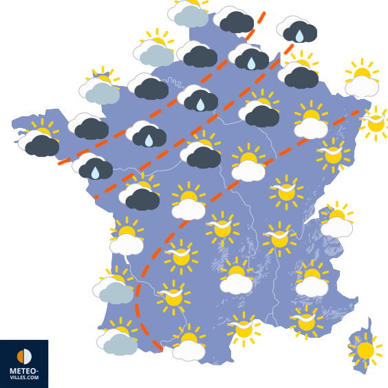 Carte de prévisions du temps du Lundi 17 août 2026
