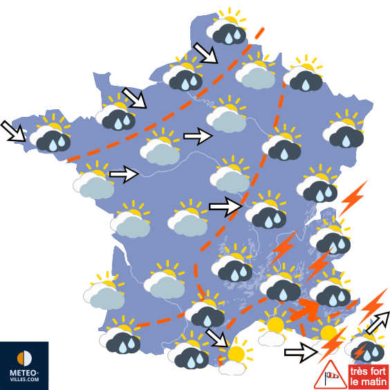 Carte de prévisions du temps du Vendredi 21 août 2026