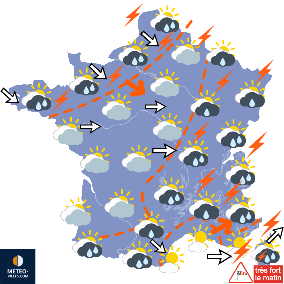 Carte de prévisions du temps du Vendredi 21 août 2026