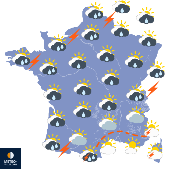 Carte de prévisions du temps du Samedi 22 août 2026