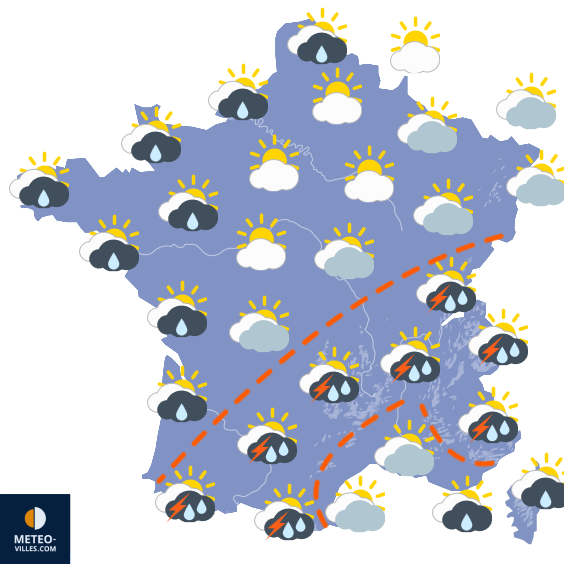 Carte de prévisions du temps du Dimanche 23 août 2026