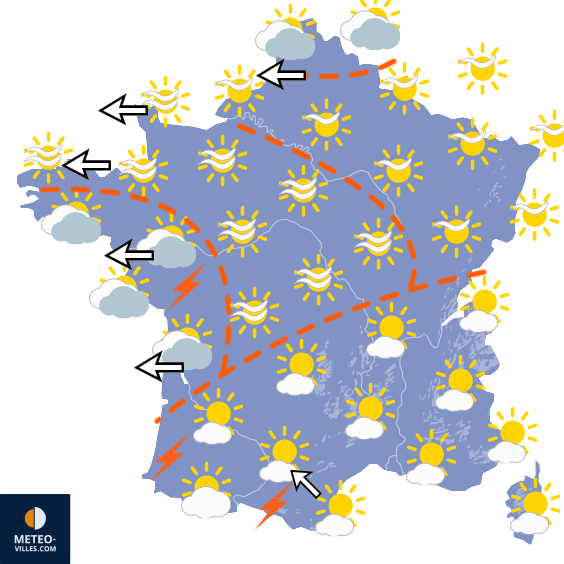Carte de prévisions du temps du Dimanche 23 août 2026