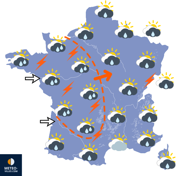 Carte de prévisions du temps du Vendredi 21 août 2026