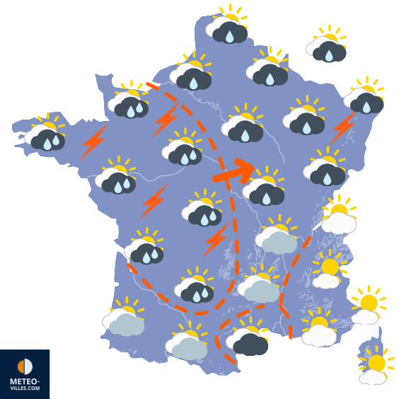 Carte de prévisions du temps du Samedi 22 août 2026