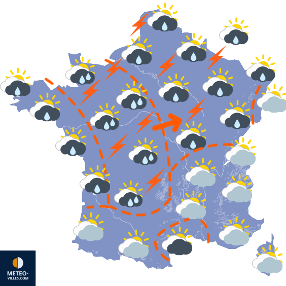 Carte de prévisions du temps du Dimanche 23 août 2026