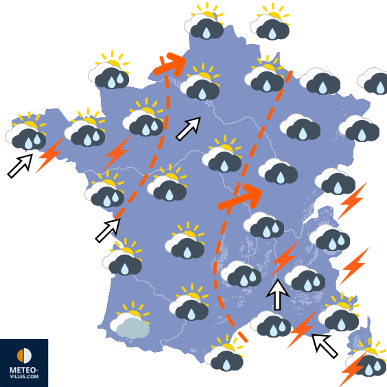 Carte de prévisions du temps du Vendredi 21 août 2026