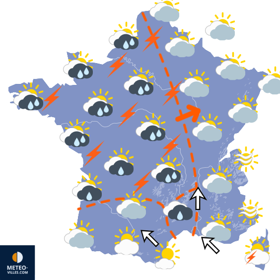 Carte de prévisions du temps du Samedi 22 août 2026