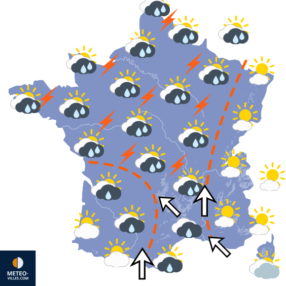 Carte de prévisions du temps du Dimanche 23 août 2026