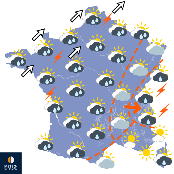 Carte de prévisions du temps du Dimanche 23 août 2026
