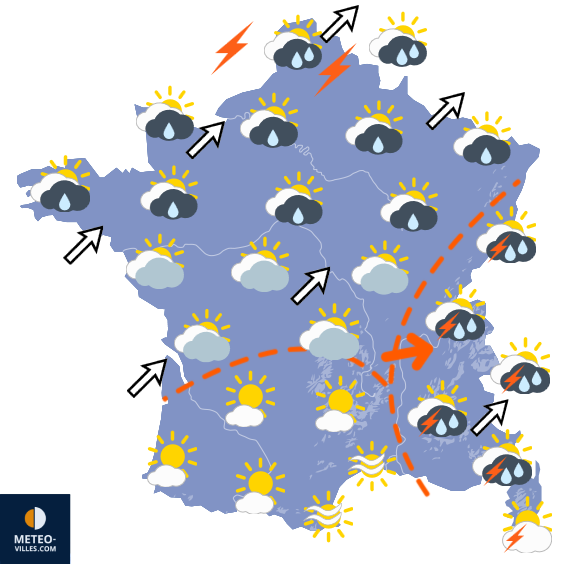 Carte de prévisions du temps du Mercredi 26 août 2026