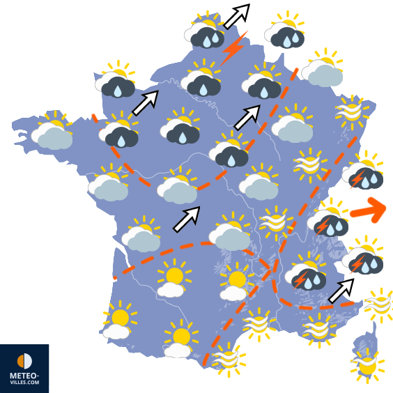 Carte de prévisions du temps du Jeudi 27 août 2026
