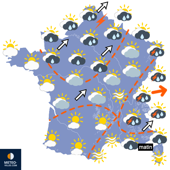 Carte de prévisions du temps du Vendredi 28 août 2026
