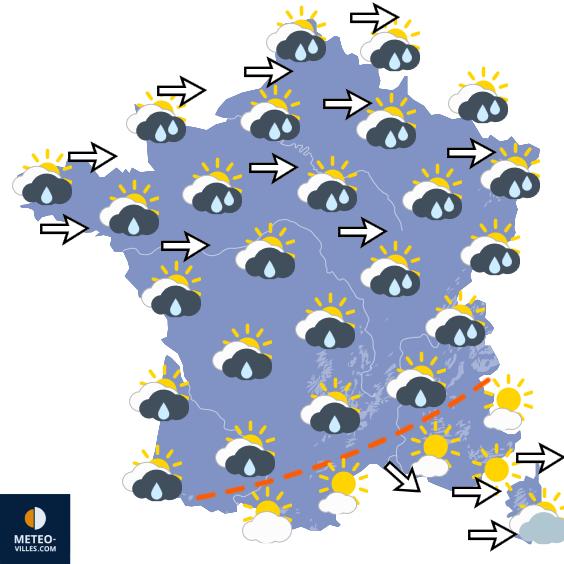 Carte de prévisions du temps du Samedi 22 août 2026