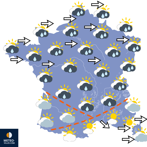 Carte de prévisions du temps du Dimanche 23 août 2026