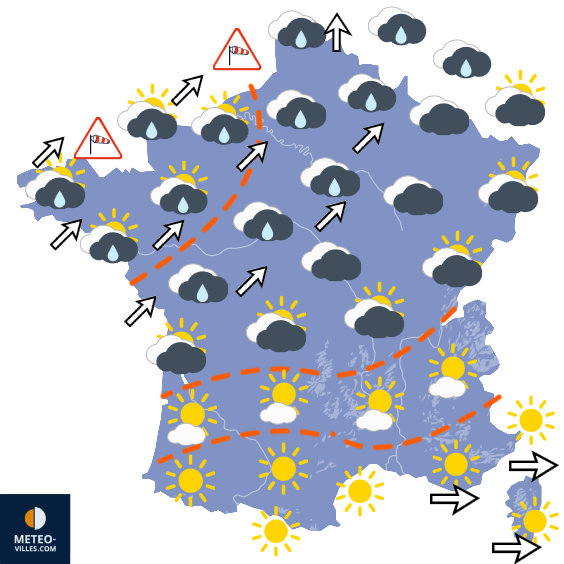 Carte de prévisions du temps du Vendredi 28 août 2026