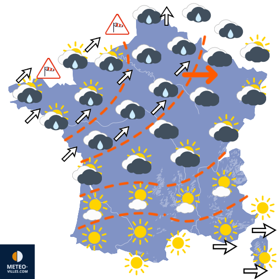 Carte de prévisions du temps du Samedi 29 août 2026