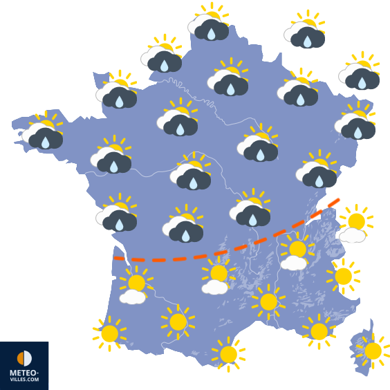 Carte de prévisions du temps du Samedi 22 août 2026