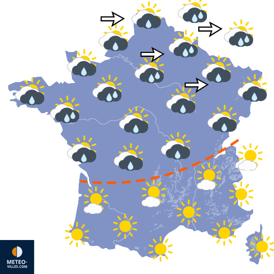 Carte de prévisions du temps du Dimanche 23 août 2026