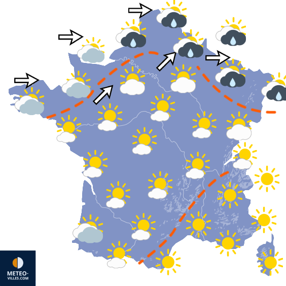 Carte de prévisions du temps du Mercredi 26 août 2026
