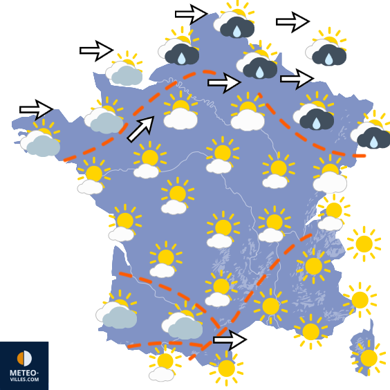 Carte de prévisions du temps du Jeudi 27 août 2026