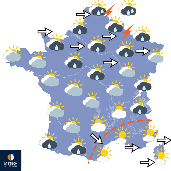 Carte de prévisions du temps du Dimanche 30 août 2026