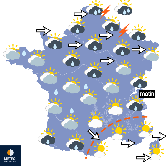 Carte de prévisions du temps du Lundi 31 août 2026