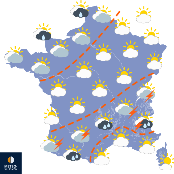 Carte de prévisions du temps du Vendredi 28 août 2026