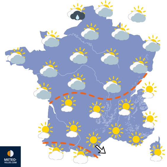 Carte de prévisions du temps du Jeudi 27 août 2026
