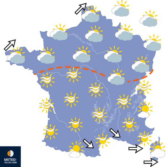 Carte de prévisions du temps du Mardi 1 septembre 2026