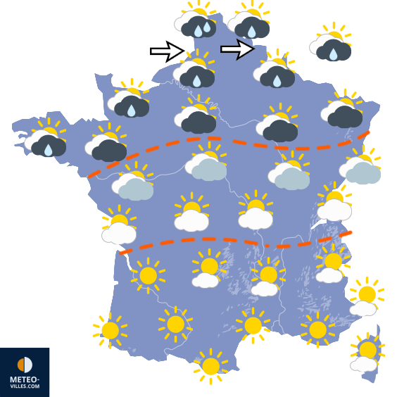 Carte de prévisions du temps du Jeudi 27 août 2026