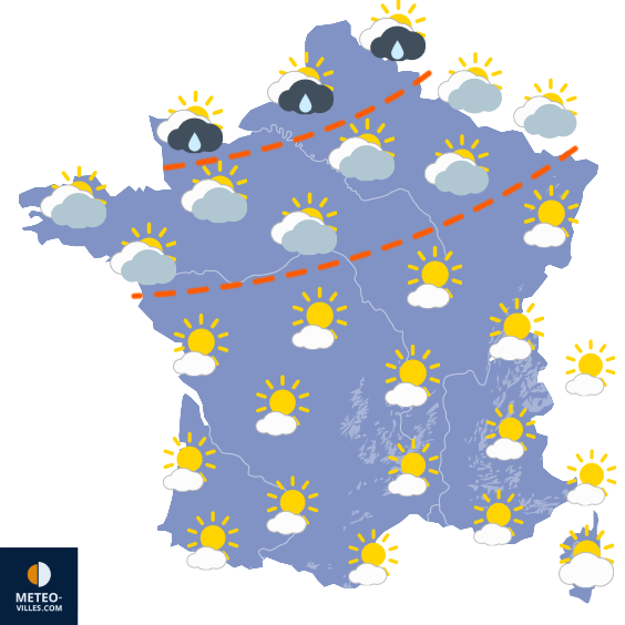 Carte de prévisions du temps du Vendredi 28 août 2026
