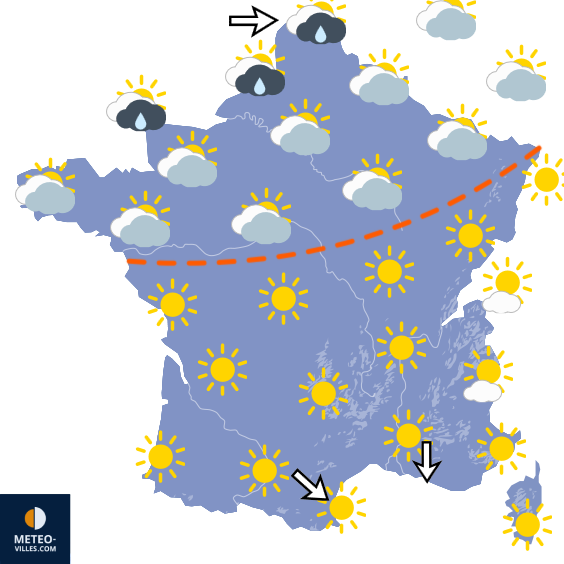 Carte de prévisions du temps du Samedi 29 août 2026