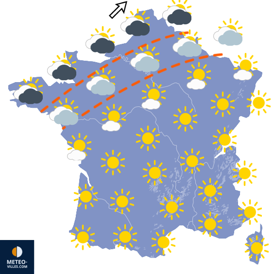 Carte de prévisions du temps du Dimanche 30 août 2026